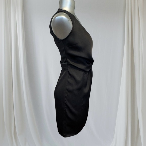 ✅All Saints Black Ruched Sheath Wrap Dress - Picture 6 of 16